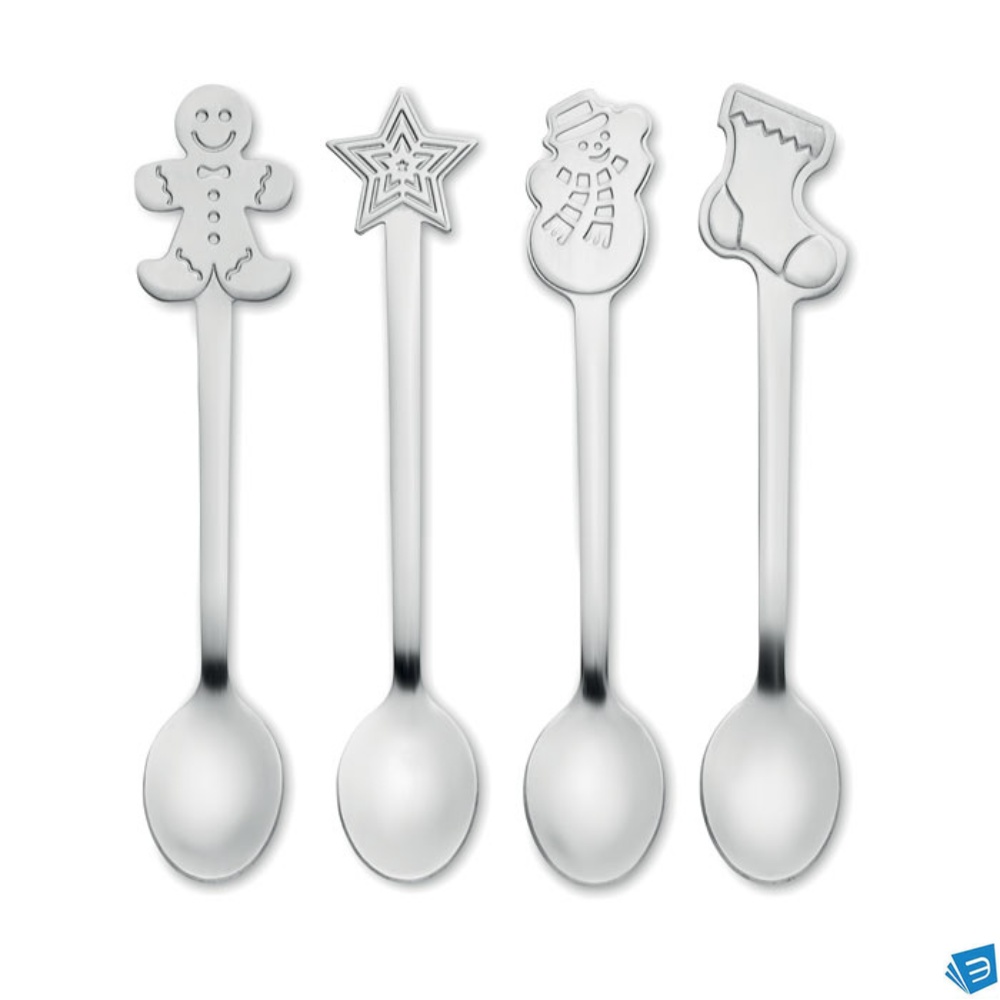 Set: 4 cucchiai da tè natalizi