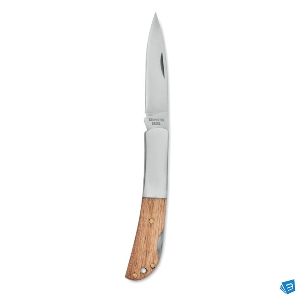 Coltello pieghevole in acacia