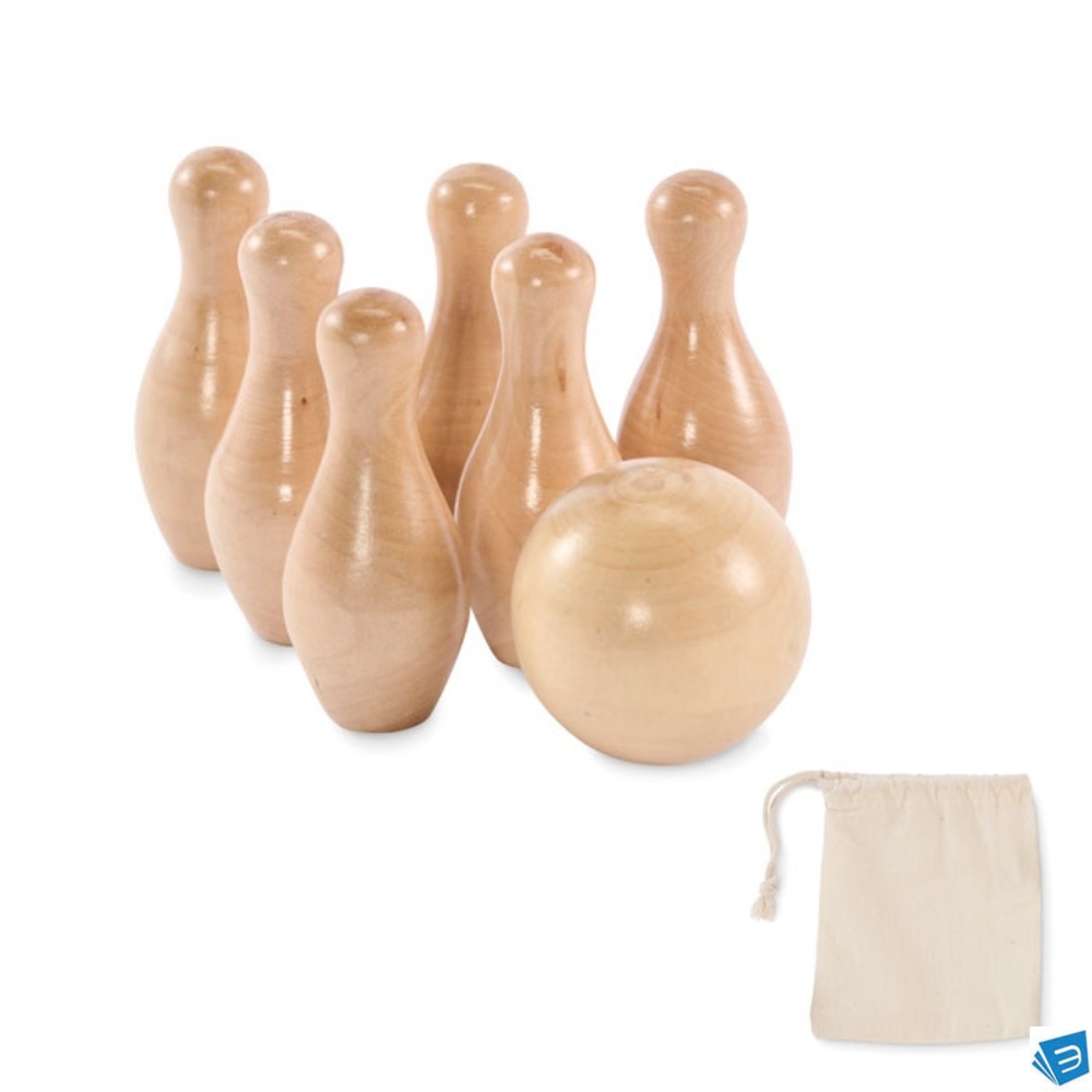 Mini set da bowling in legno di pi