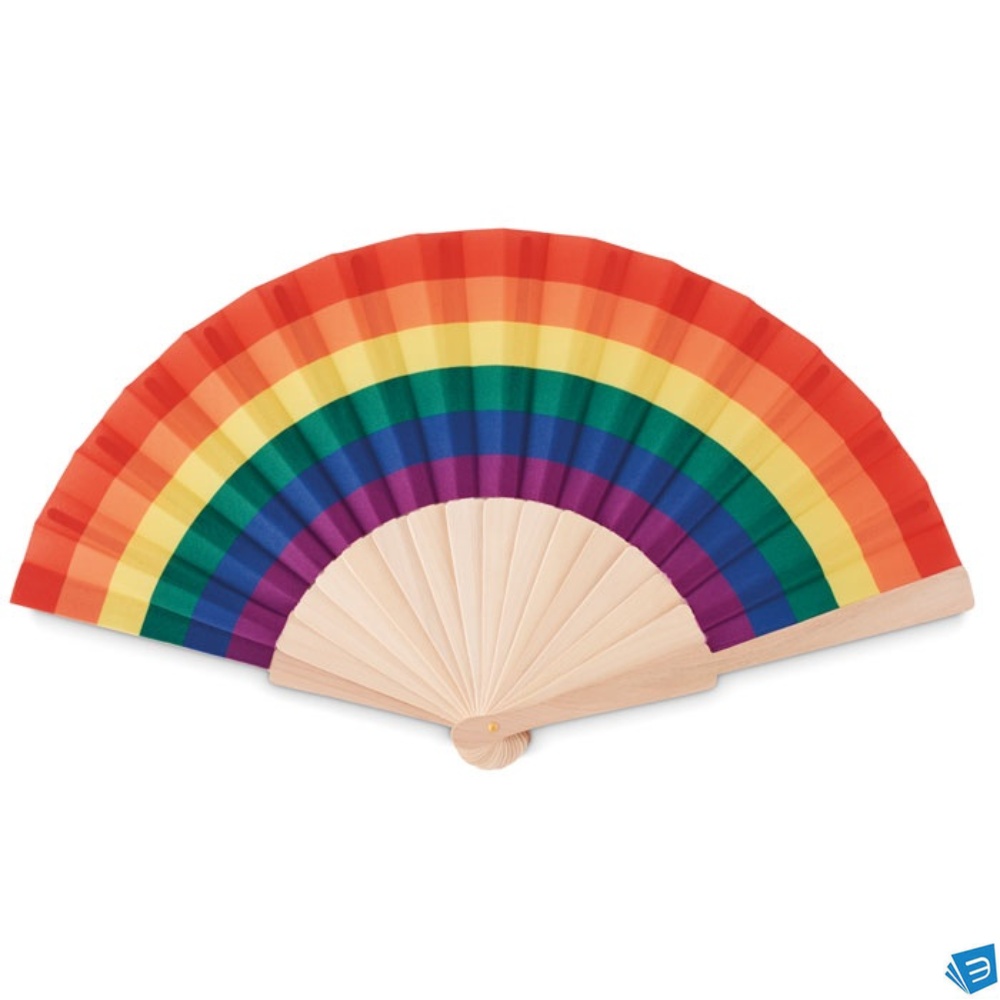 Ventaglio in legno arcobaleno