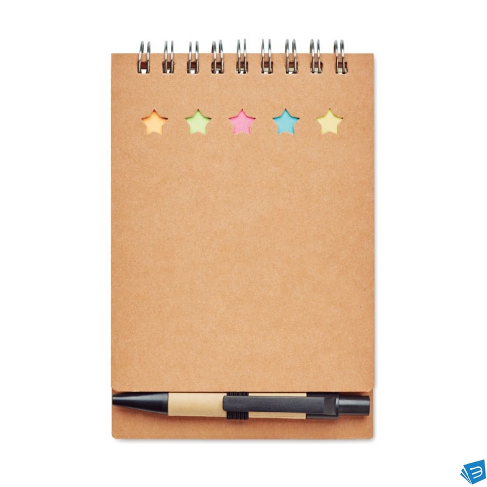 Blocco notes con penna e fogli