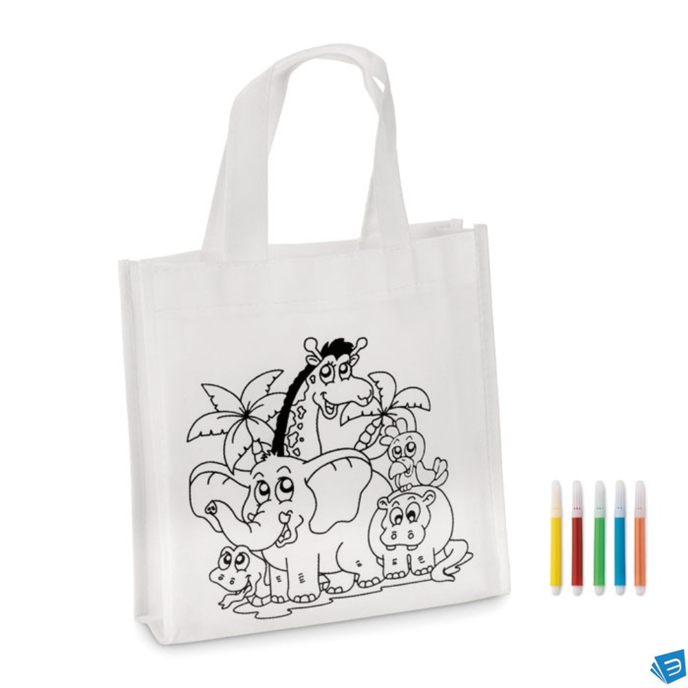 Mini borsa shopper da colorare