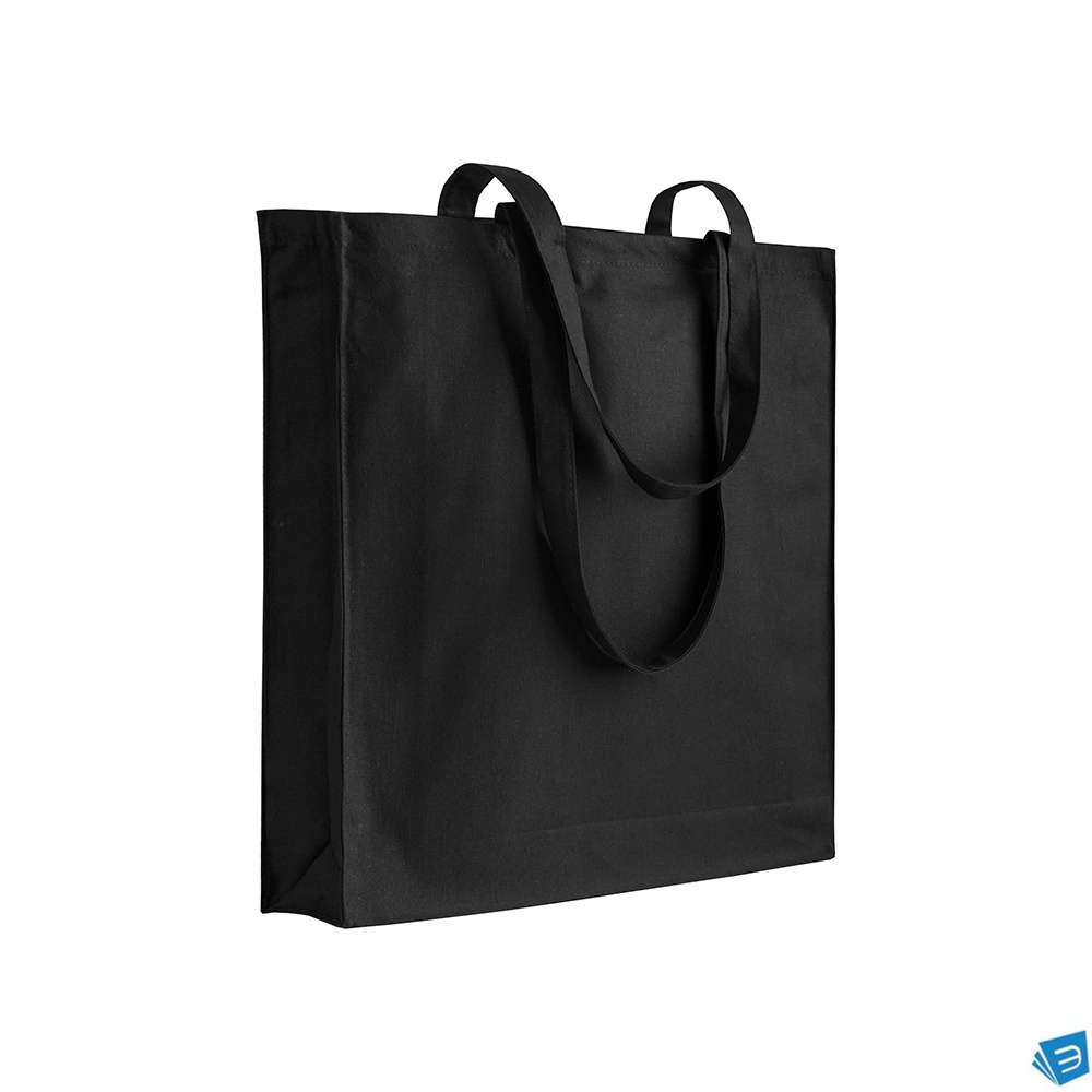 Shopper con soffietto in cotone 220 g/m2 a trama differente rispetto allo standard