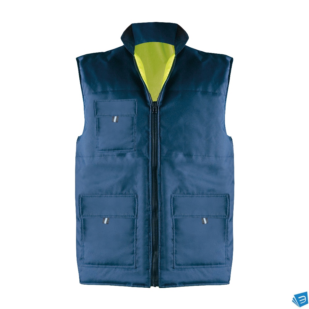 Gilet imbottito, impermeabile e reversibile in poliestere pongee