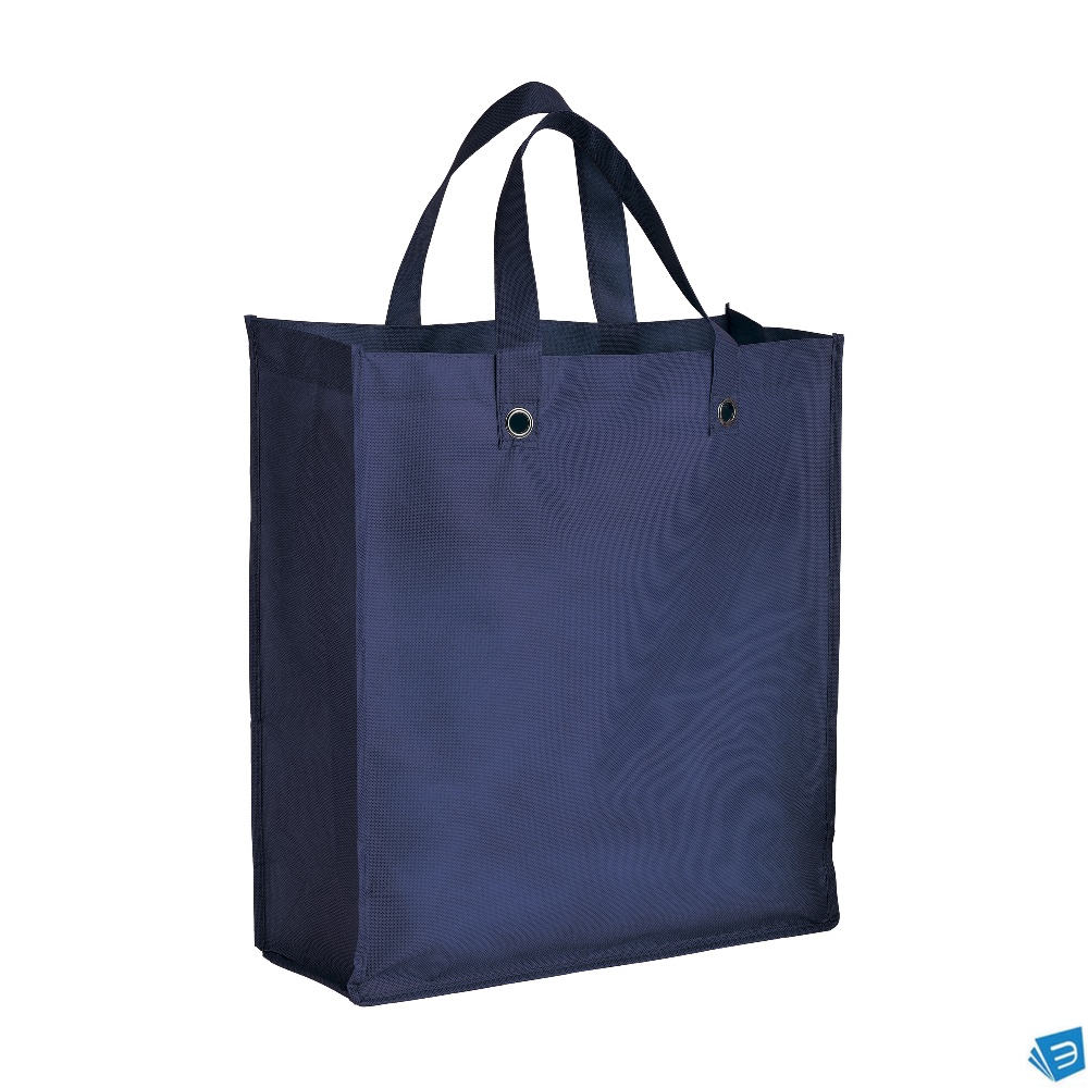 Shopper  ripiegabile con soffietto in TNT 80g/m2 cucito, manici corti