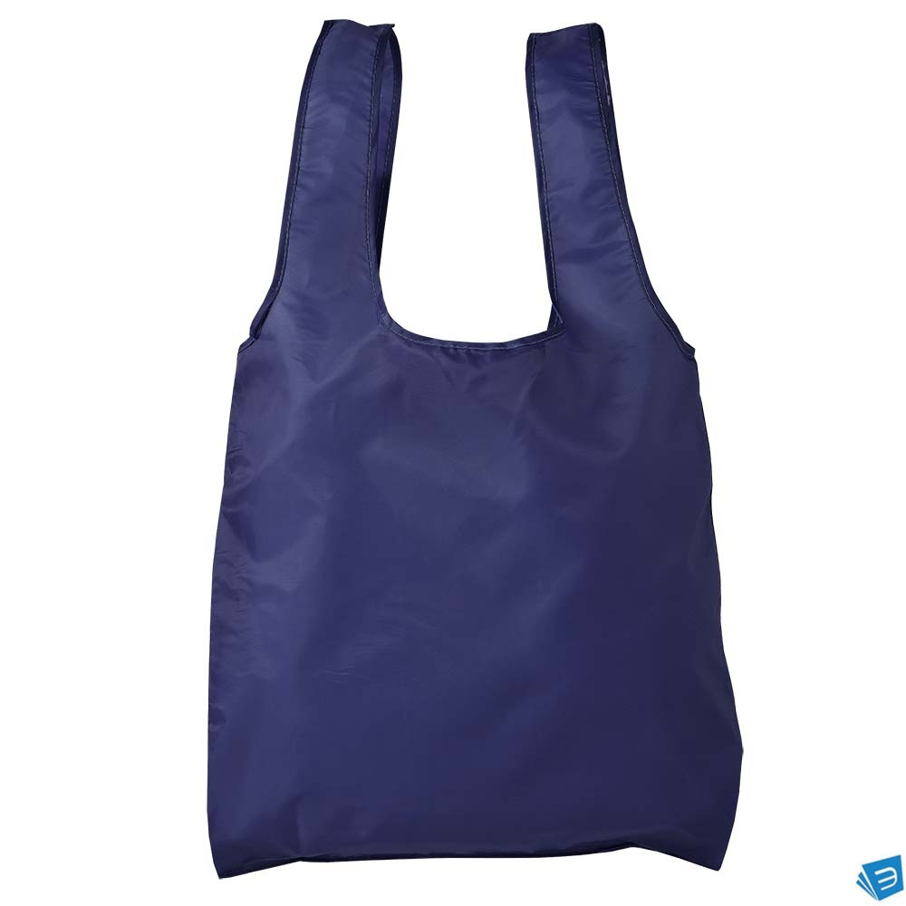 Shopper con soffietto in poliestere 190T ripiegabile in bustina, manici lunghi diversi