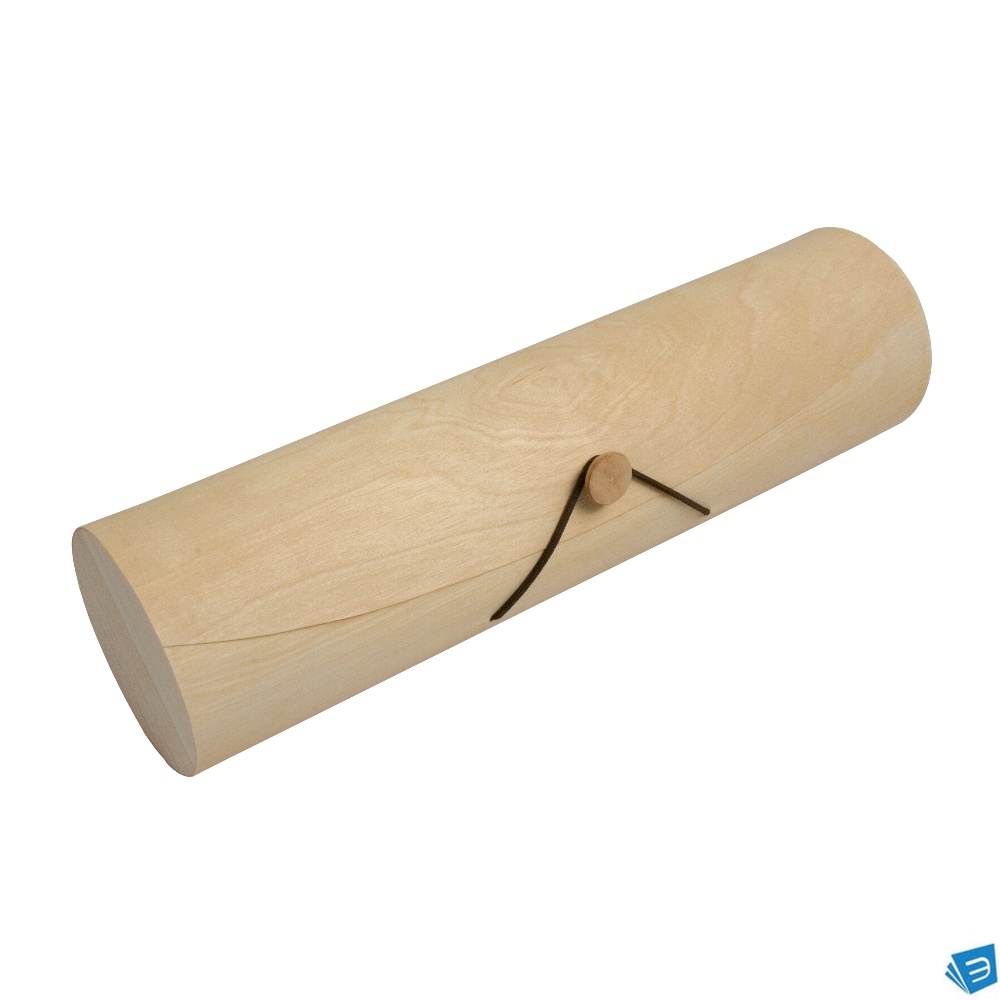 Portabottiglia cilindrico in legno di pino (1 bottiglia) con elastico