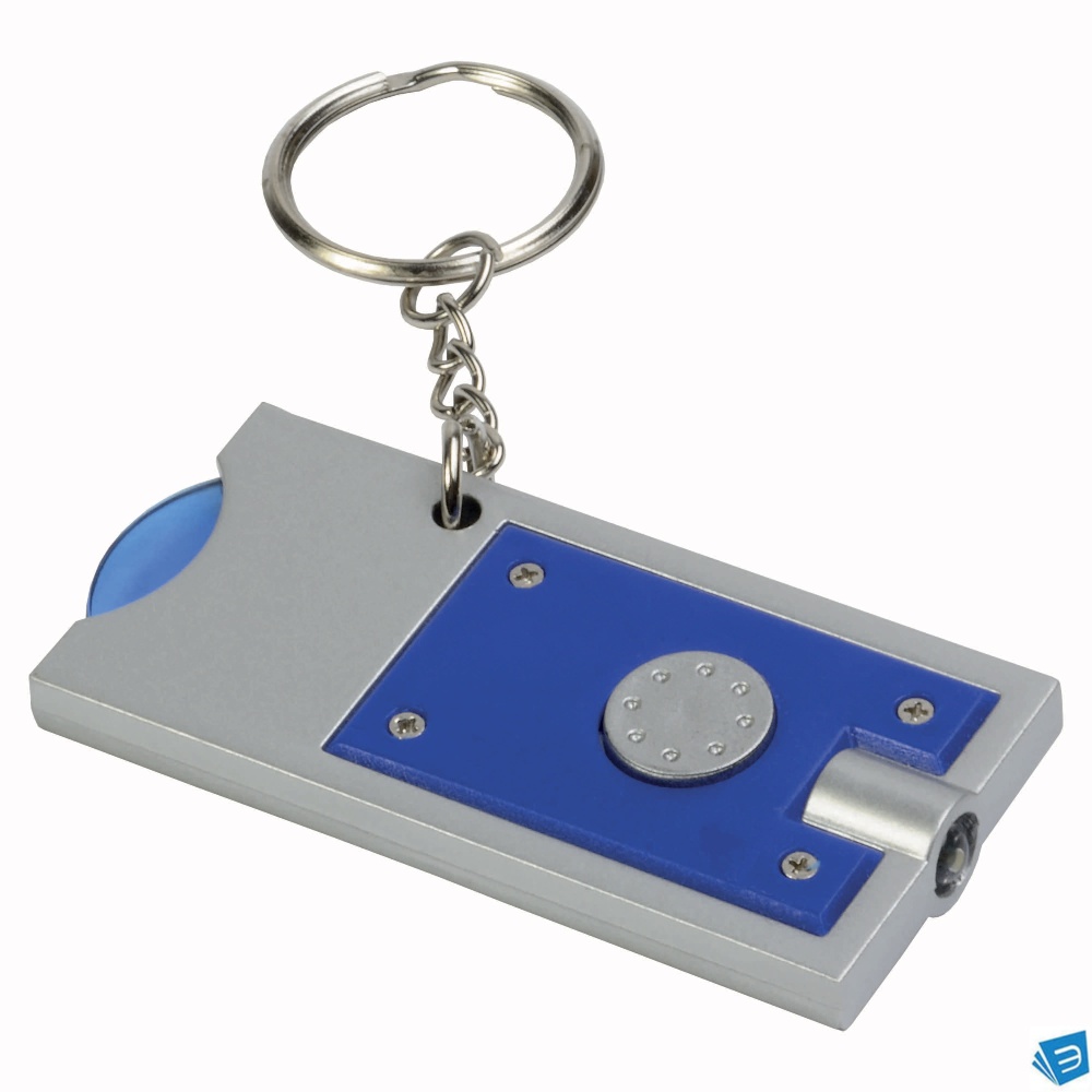 Portachiavi con gettone per carrello della spesa e luce