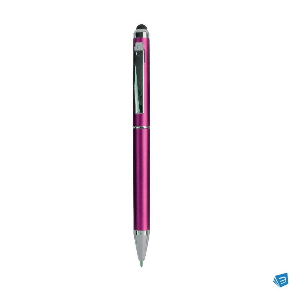 Penna twist in plastica con gommino per touch screen