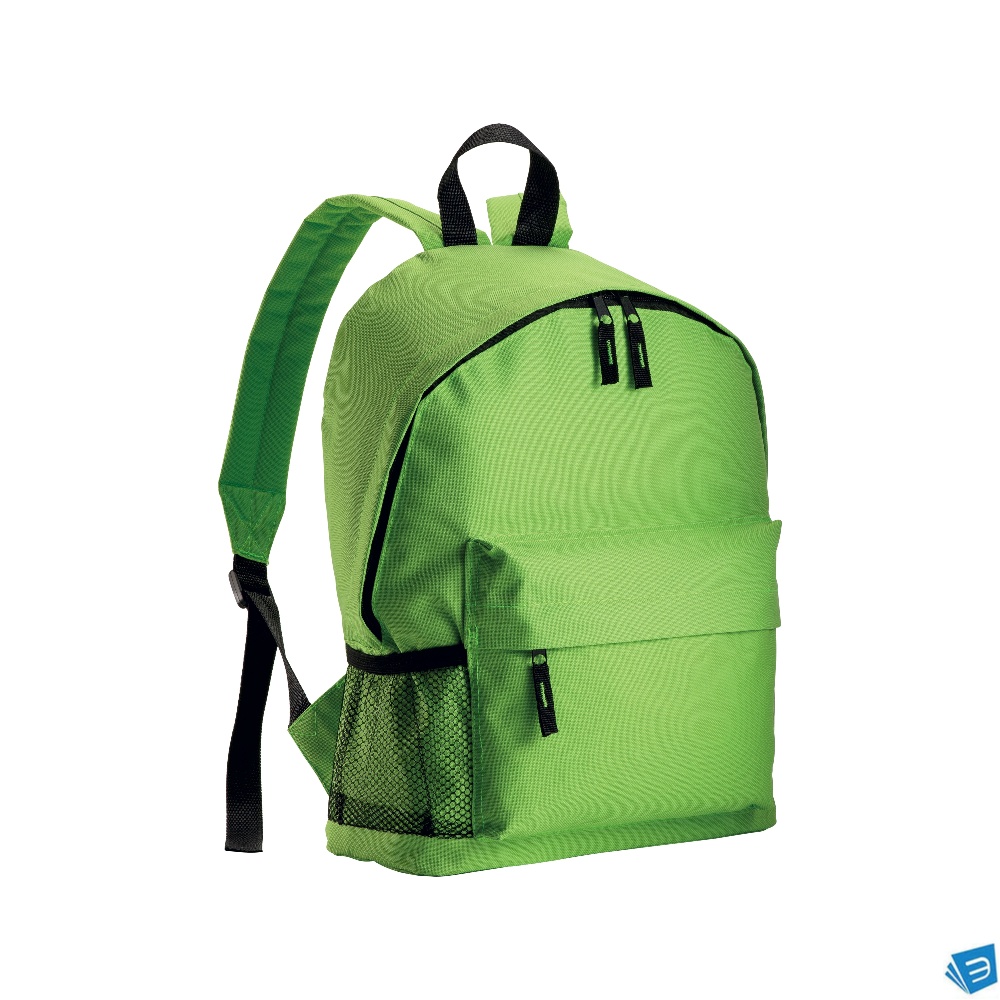 Zaino in poliestere 600D con 3 tasche, di cui una laterale retinata