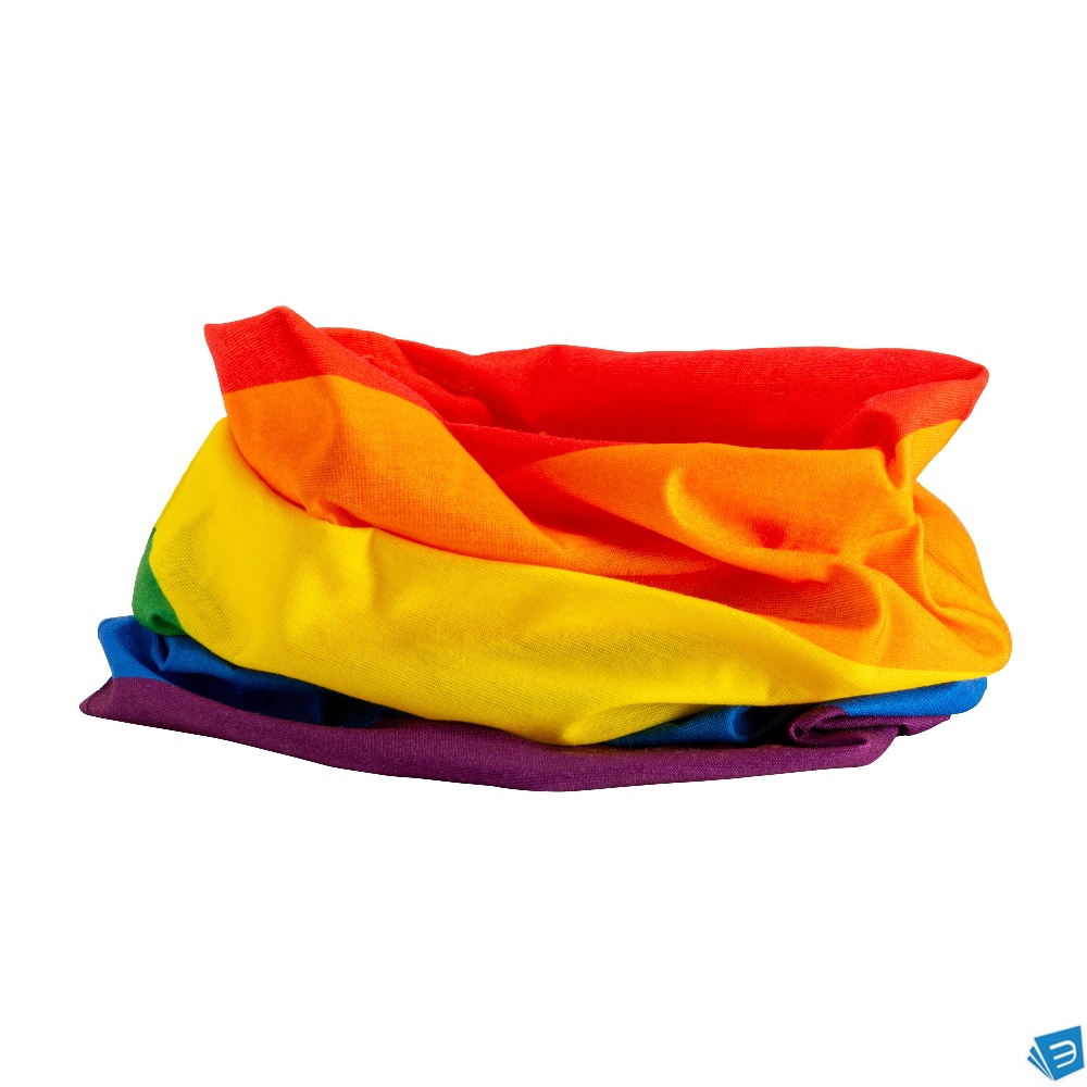 Bandana multiuso arcobaleno tubolare in tessuto elastico