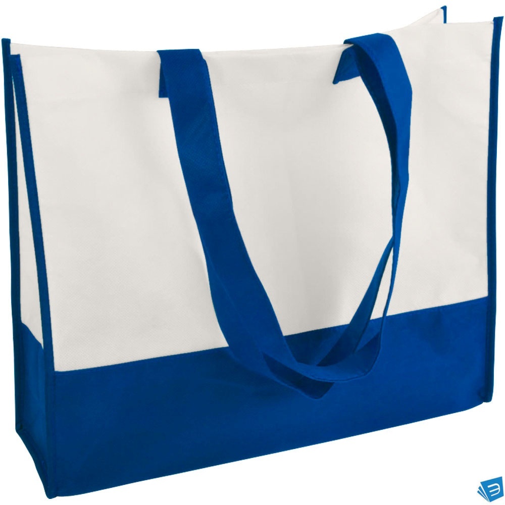 Shopper con soffietto in TNT 80 g/m2, manici lunghi