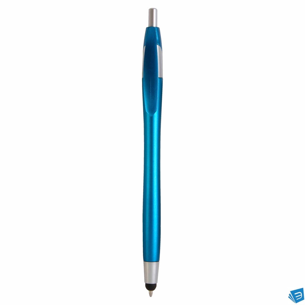 Penna a scatto in plastica con gommino per touch screen