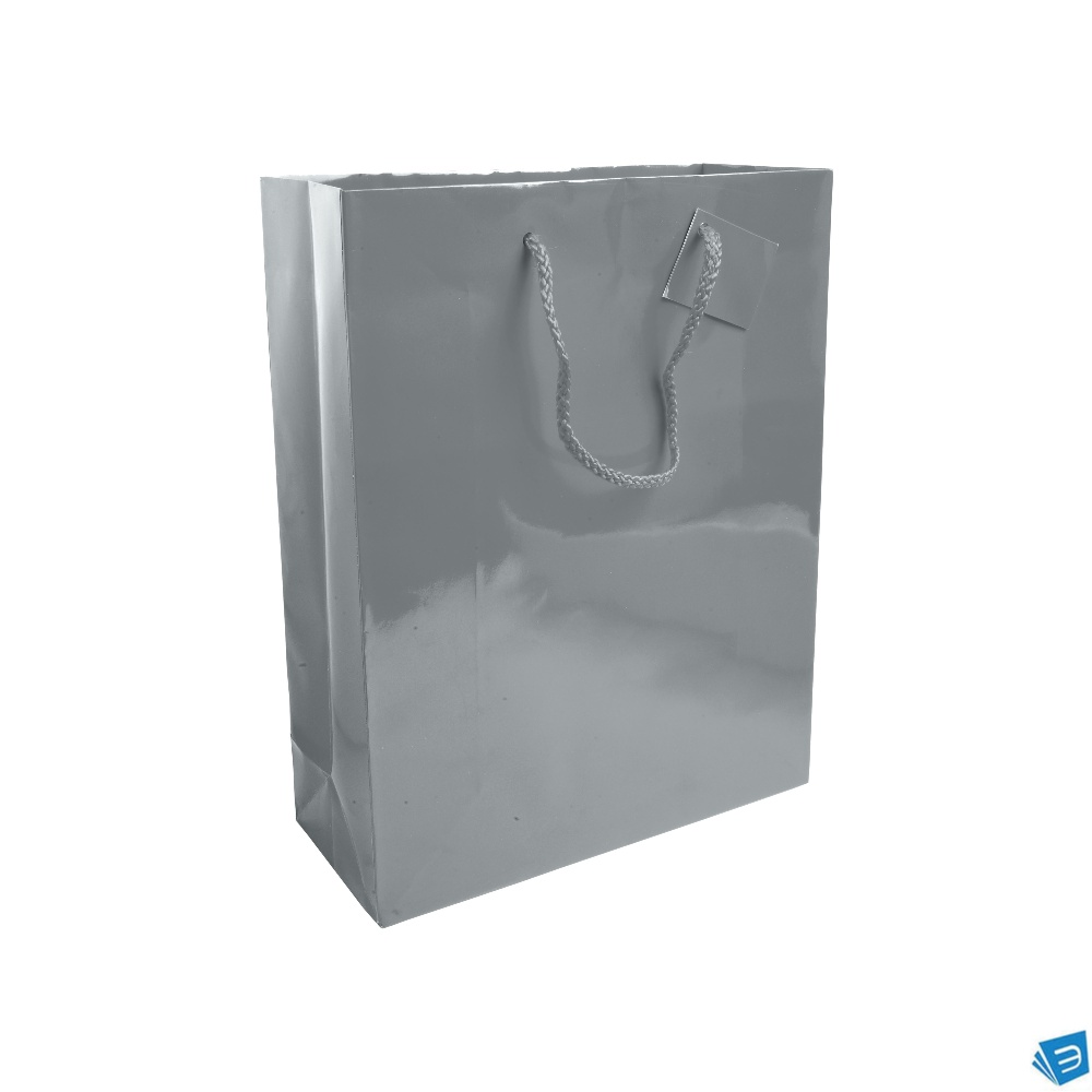 Shopper con soffietto in carta laminata 157 g/m2 con rinforzo alla base