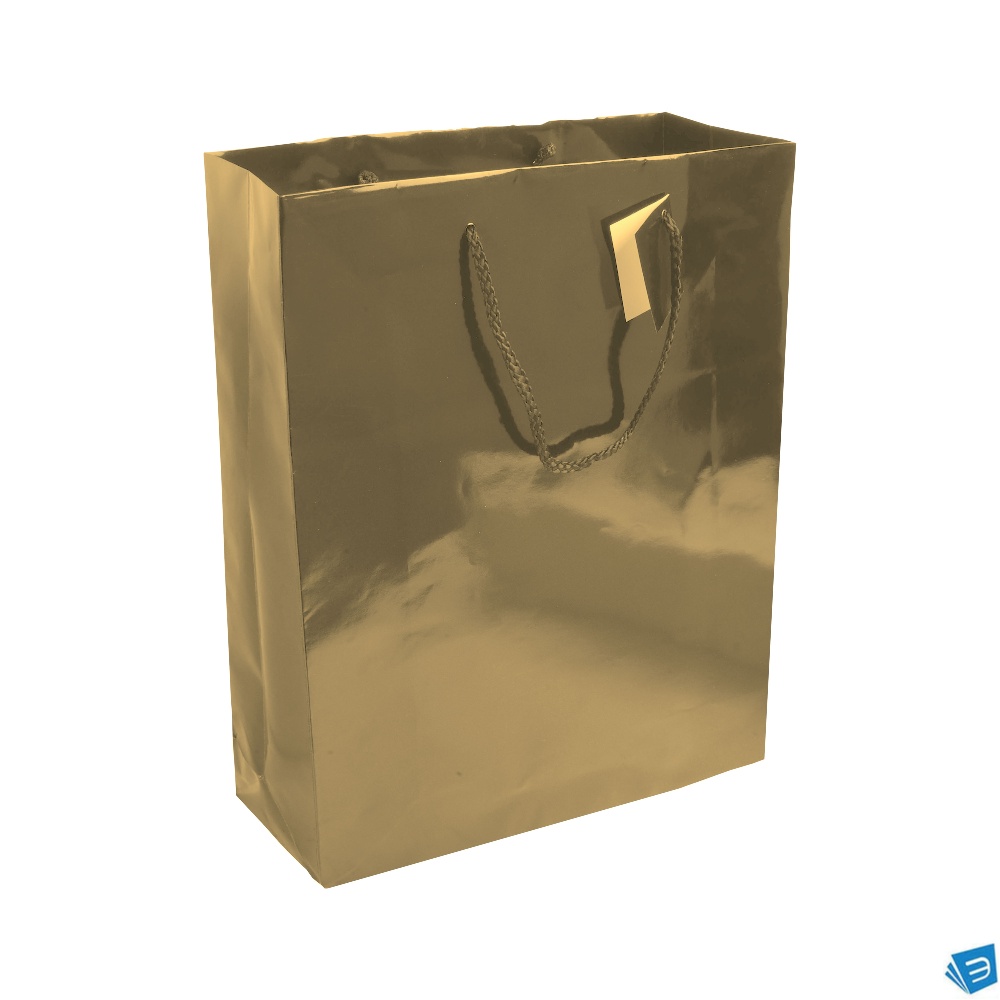 Shopper con soffietto in carta laminata 157 g/m2 con rinforzo alla base