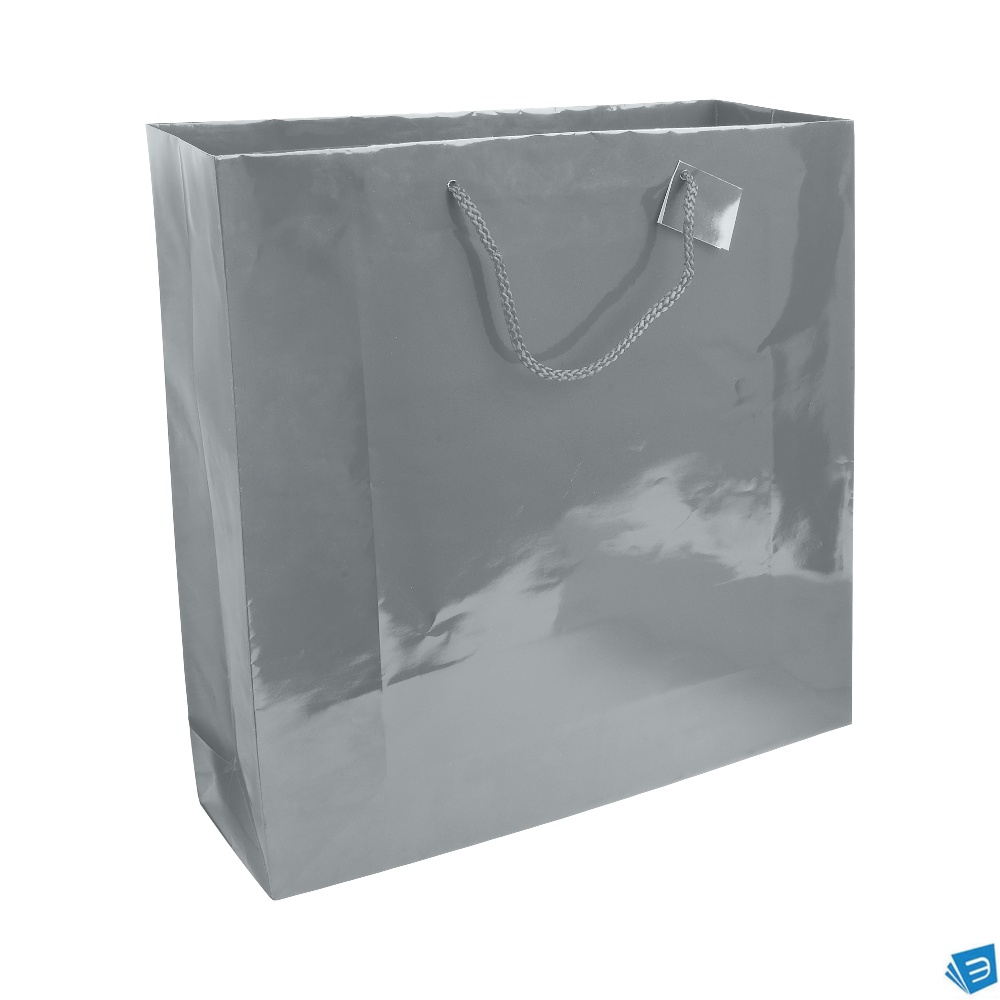 Shopper con soffietto in carta laminata 157 g/m2 con rinforzo alla base