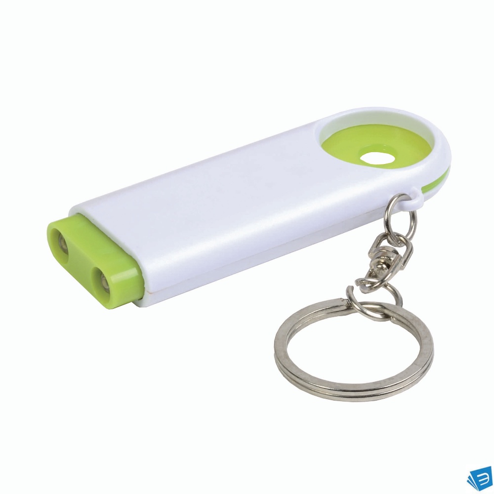 Portachiavi in plastica con gettone per carrello della spesa e luce a 2 led