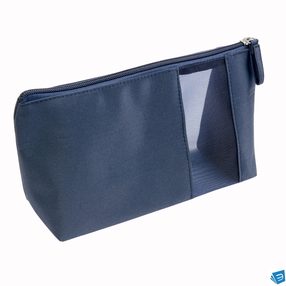 Beauty case in microfibra con zipper e finestra traforata