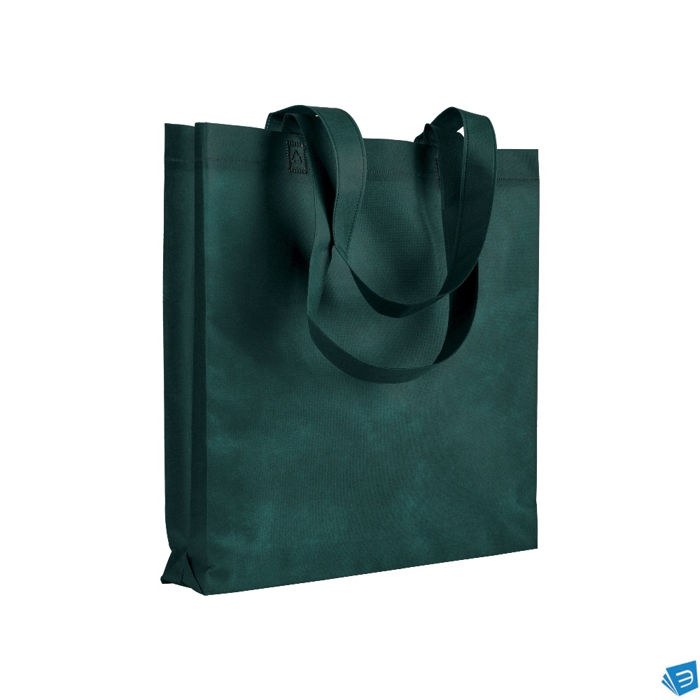 Shopper con soffietto in TNT 80 g/m2 termosaldato, manici lunghi