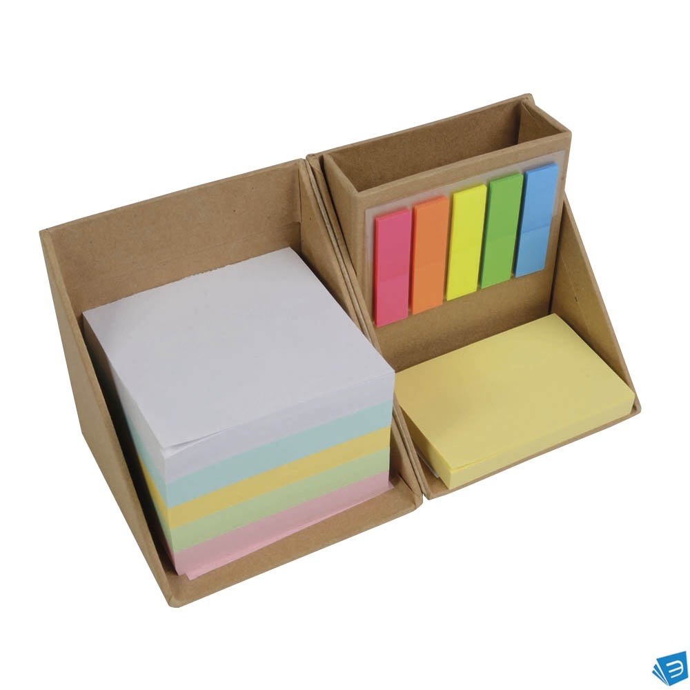 Porta post-it colorati e portapenne a forma di cubo