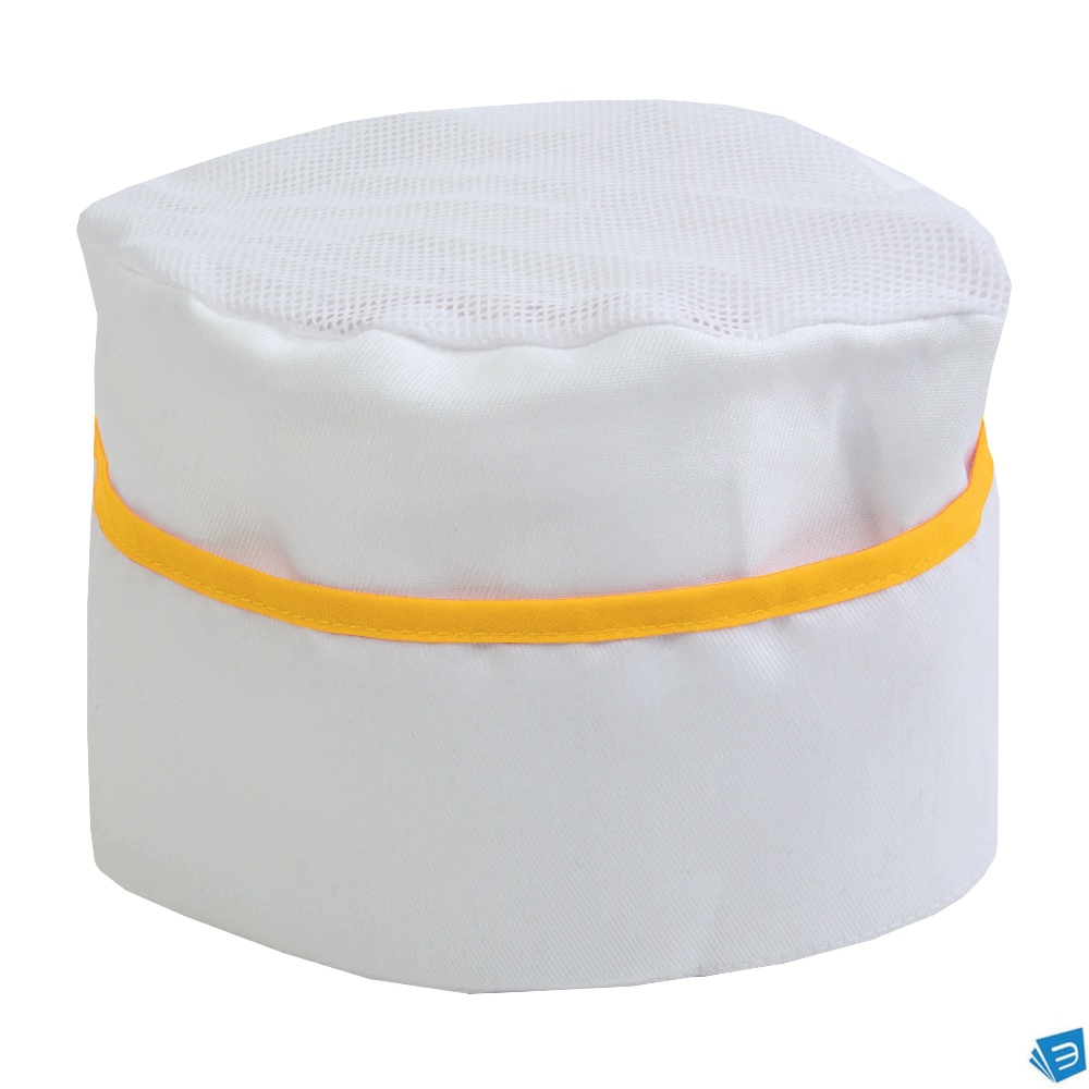 Cappello da cuoco bianco con bordo colorato