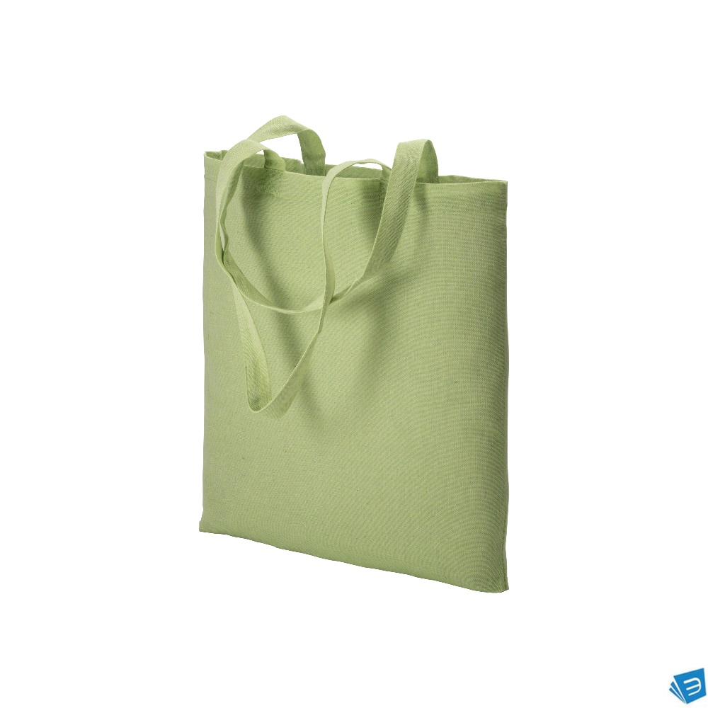 Shopper in cotone riciclato 150 g/m2 effetto melange, manici lunghi