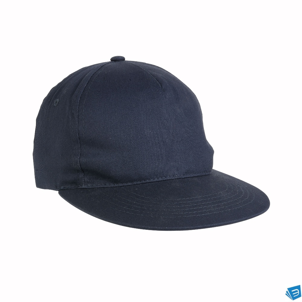 Cappellino in cotone pesante, 6 pannelli con visiera piatta