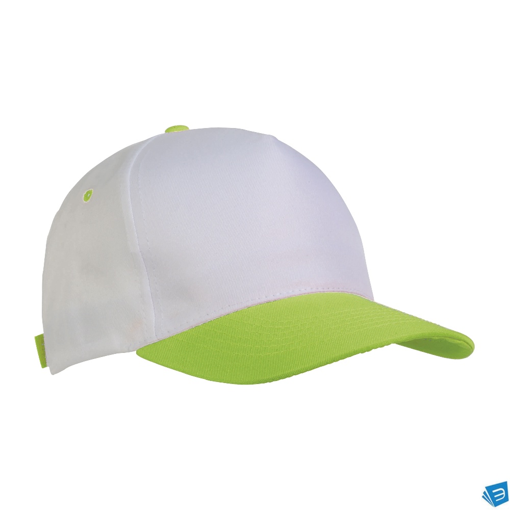 Cappellino in poliestere, 5 pannelli, regolazione a velcro