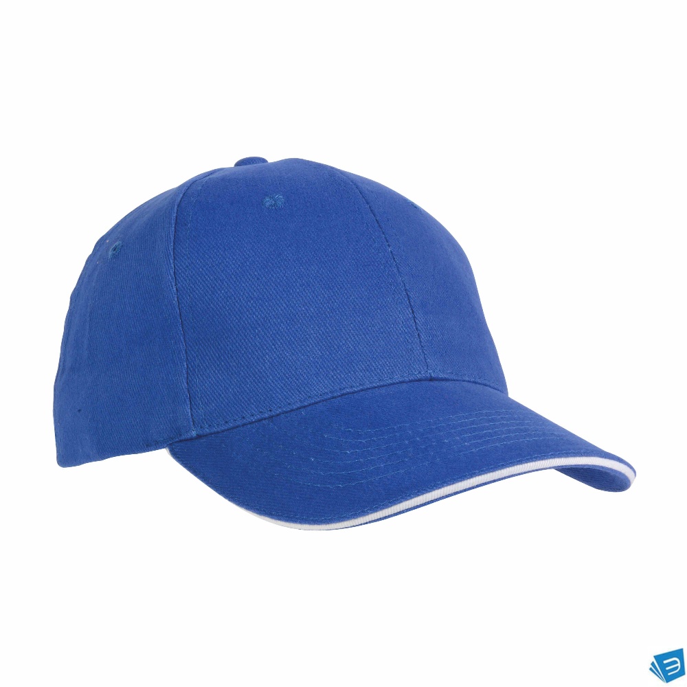 Cappellino in cotone pesante, 6 pannelli con visiera 
