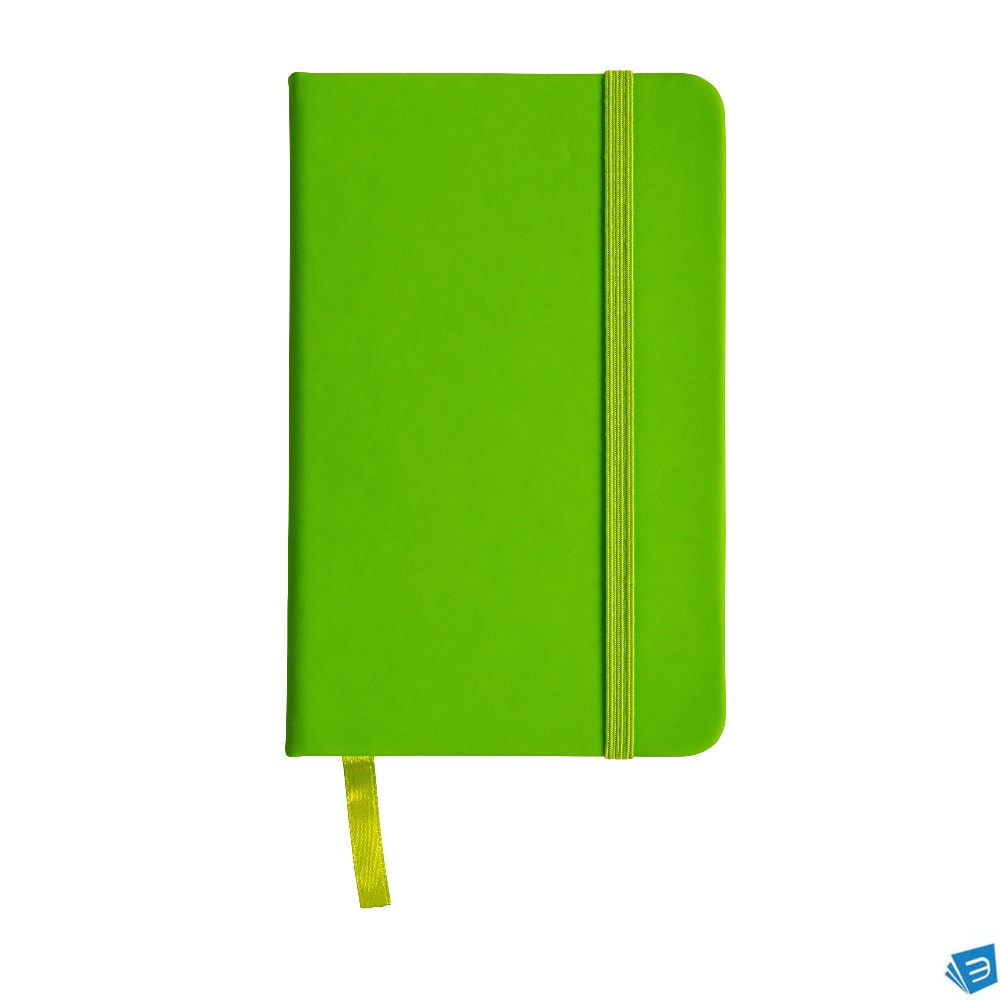 Quaderno in PU con elastico colorato, fogli a righe (80 pag.), segnalibro in raso