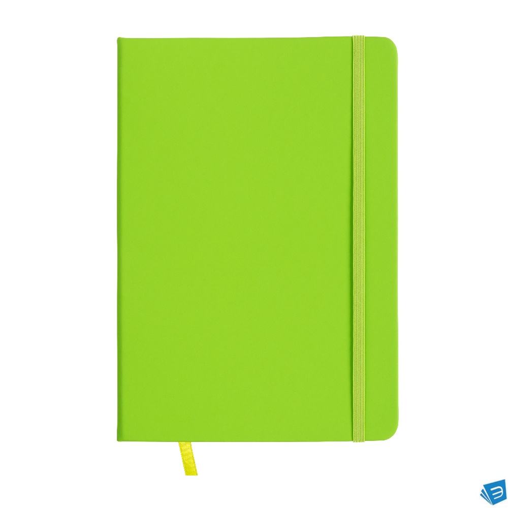 Quaderno in PU con elastico colorato, fogli a righe (80 pag.) colore avorio, segnalibro in