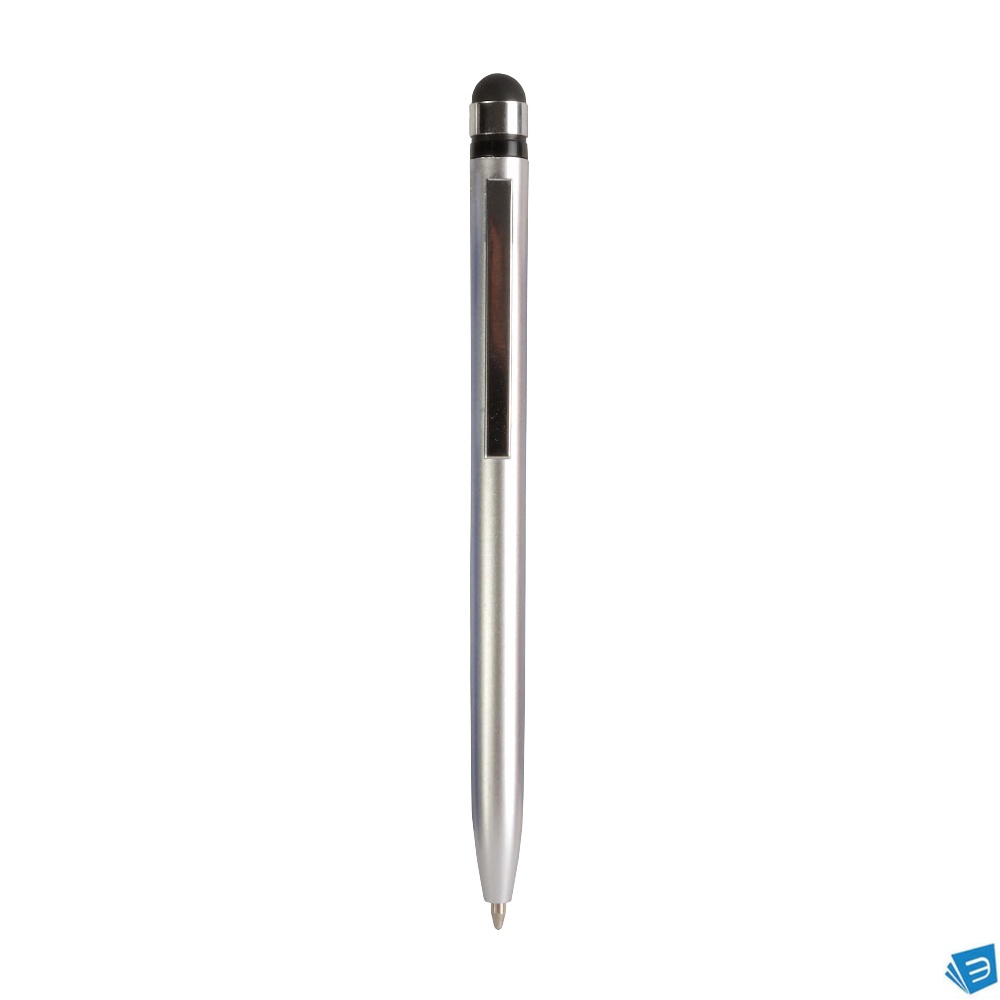 Penna twist in plastica con fusto colorato metallizzato con gommino per touch screen