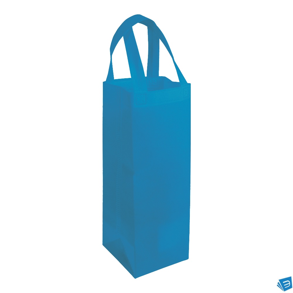 Shopper porta bottiglia in TNT 100 g/m2  termosaldato, manici corti