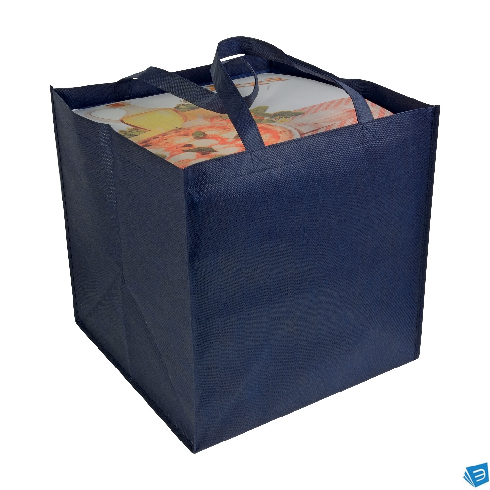 Shopper in formato cartone da pizza in TNT 80 g/m2
