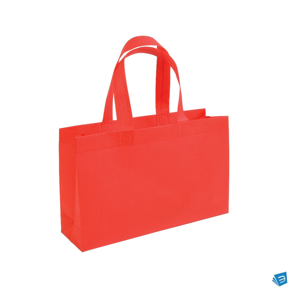 Shopper con soffietto alla base in TNT 70 g/m2 termosaldato, manici corti