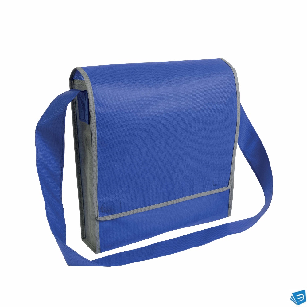 Borsa postino in TNT 80 g/m2 con chiusura in velcro e tracolla