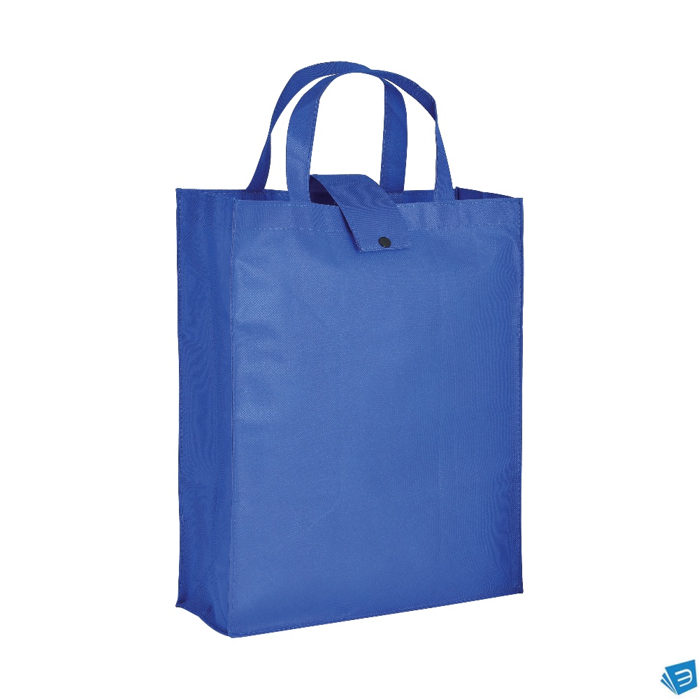 Shopper ripiegabile con soffietto in TNT 80 g/m2, manici corti