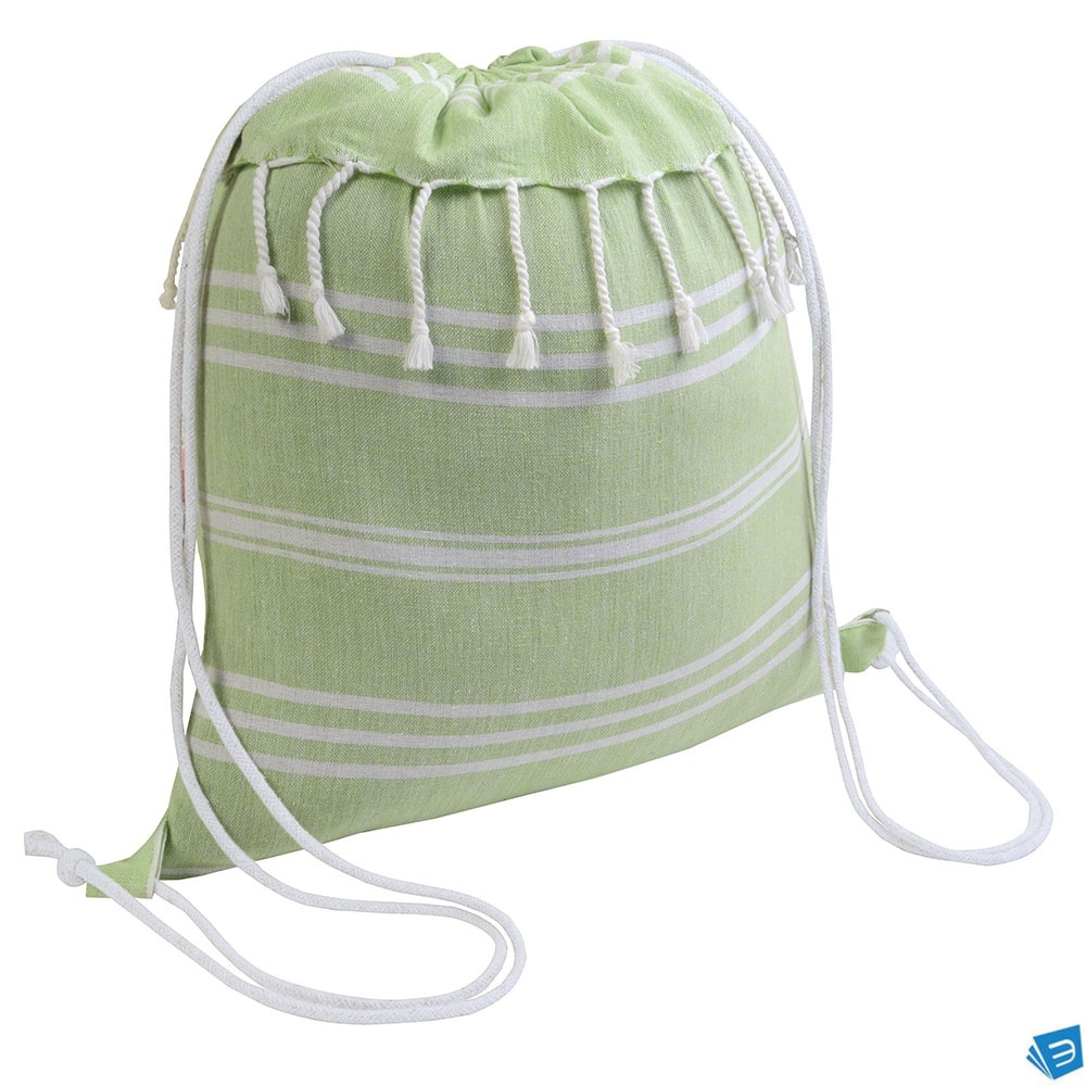 Zainetto fouta in cotone 180 g/m2 con chiusura a strappo