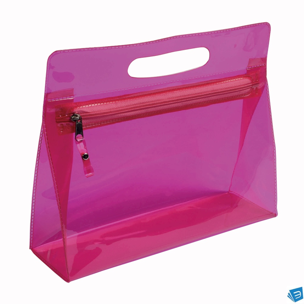 Beauty in PVC trasparente con chiusura a zip e maniglia