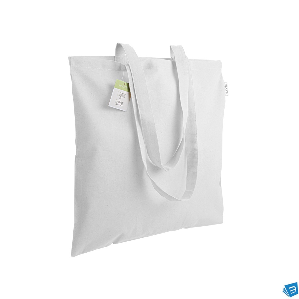 Shopper in cotone organico 140 g/m2, manici lunghi