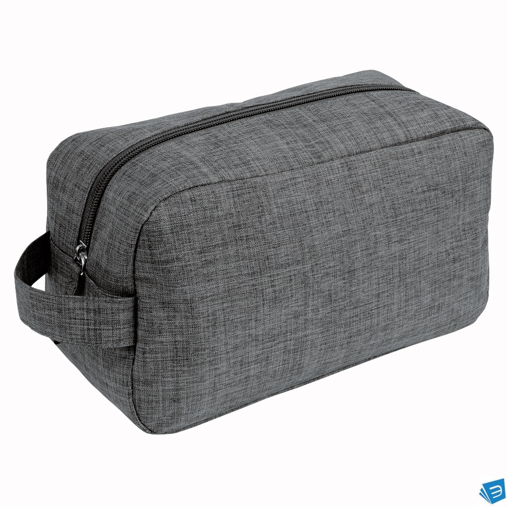 Beauty case in poliestere 300D tessuto melange con maniglia