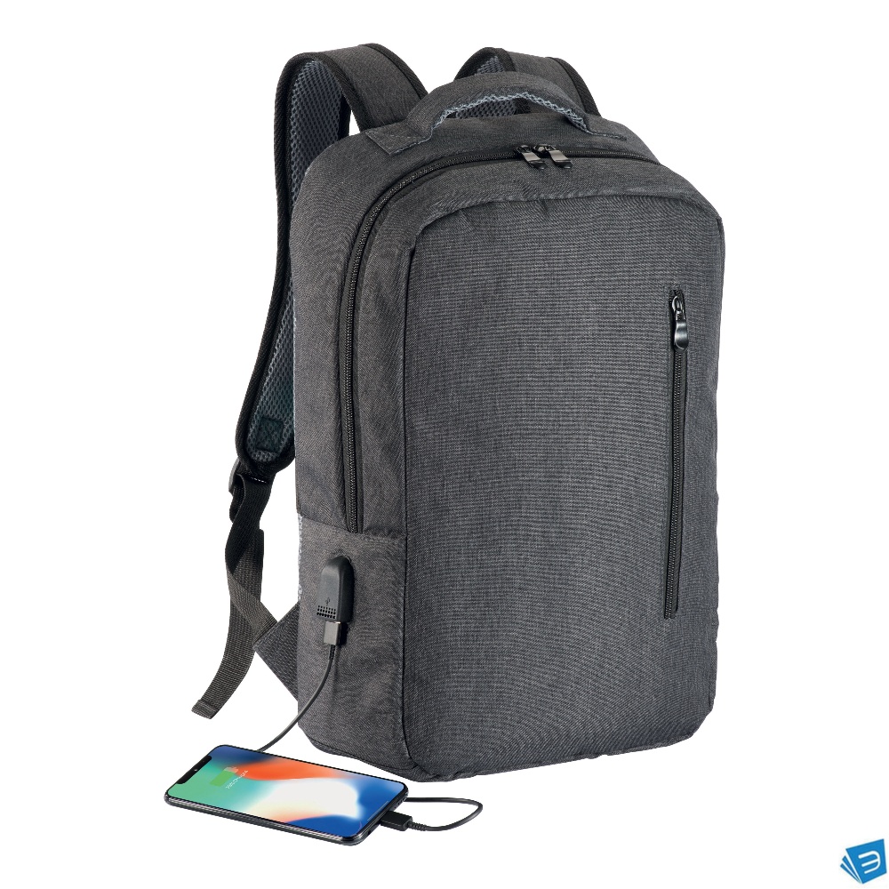 Zaino porta computer poliestere two tone con tre tasche con porta USB esterna
