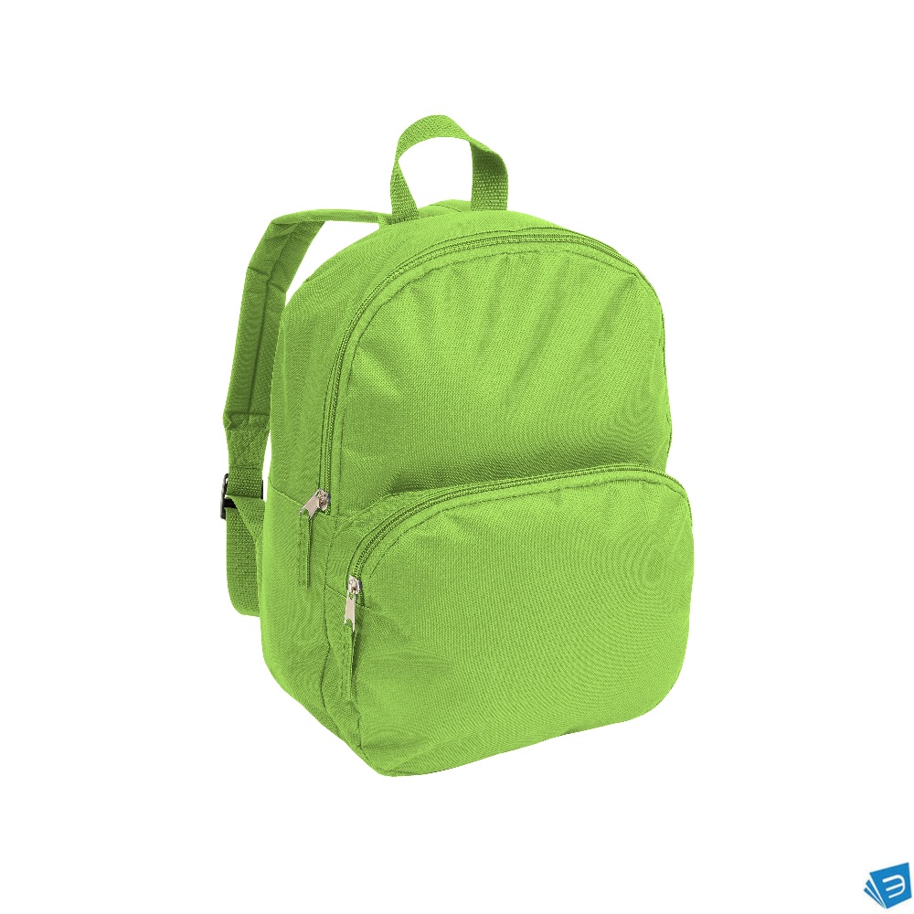 Mini zaino in poliestere 600D con 2 tasche. Spallacci regolabili e schienale imbottito
