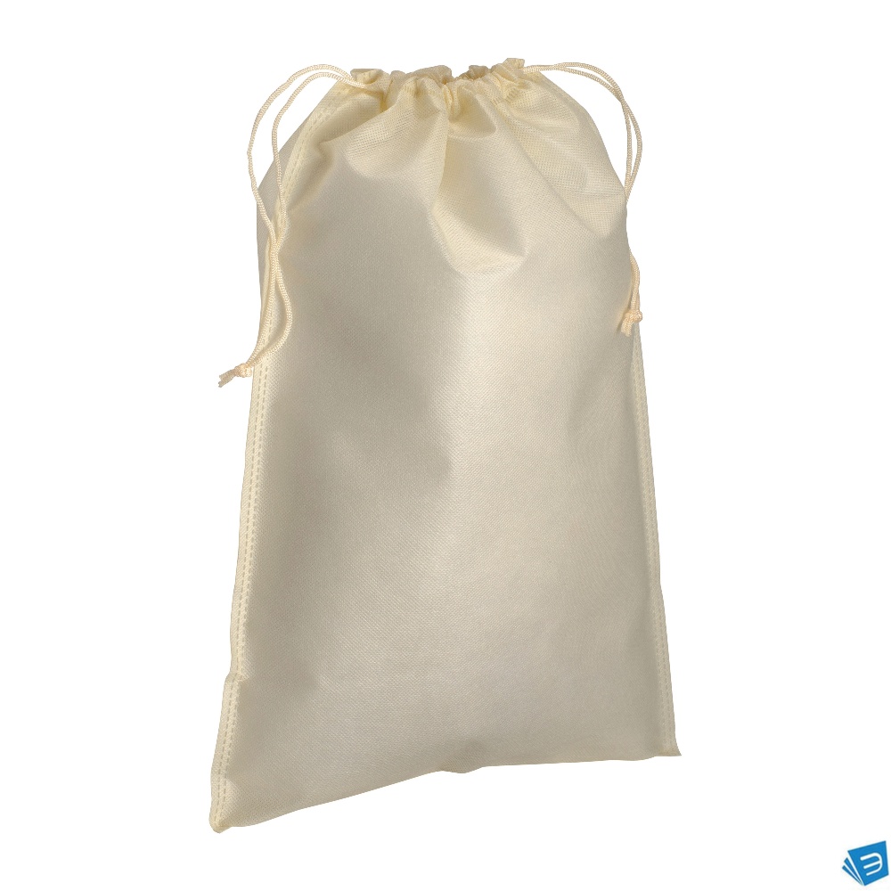 Sacchetto in TNT 80 g/m2 con chiusura a strozzo, 50 x 75 cm