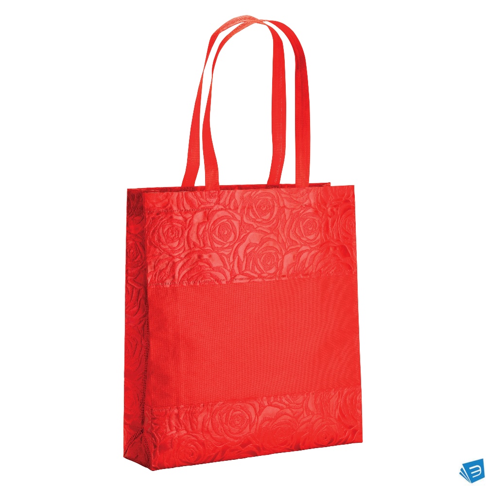 Shopper con soffietto in TNT termosaldato, manici 65 cm