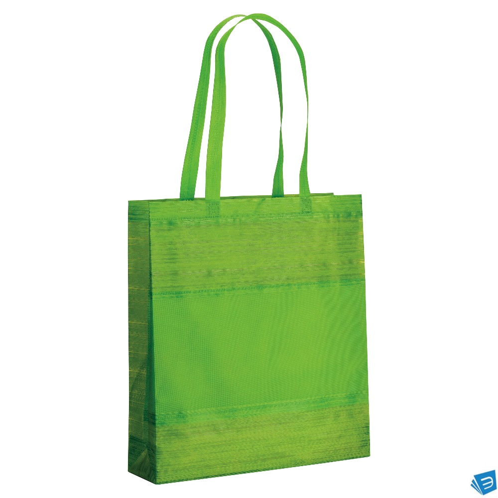 Shopper in TNT termosaldato con soffietto, manici 65 cm