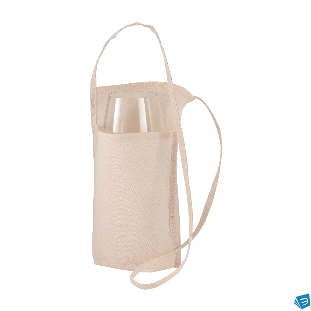Portabicchiere da degustazione da collo in cotone con tracolla 90 cm