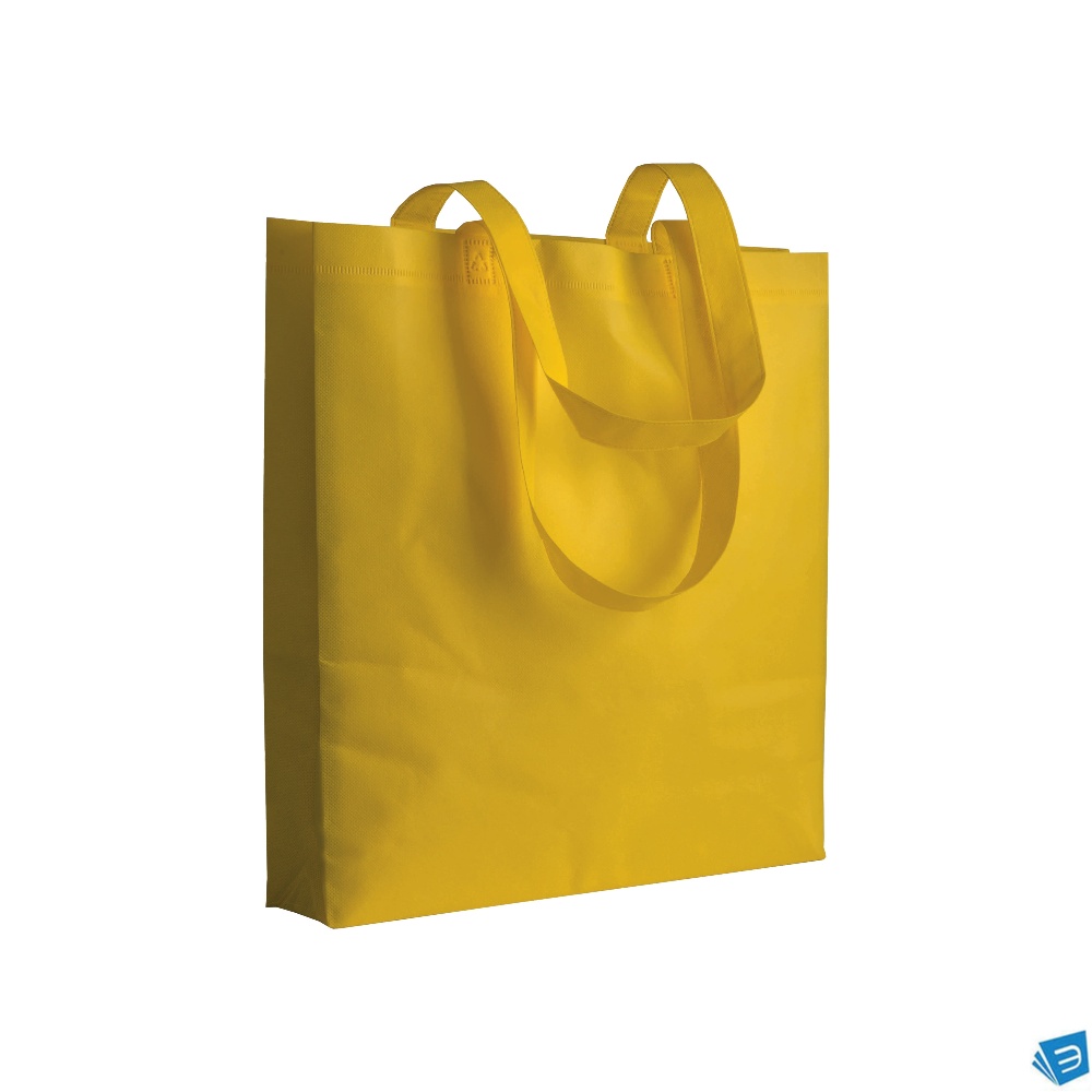Shopper con soffietto in TNT 80 g/m2 termosaldato, manici lunghi