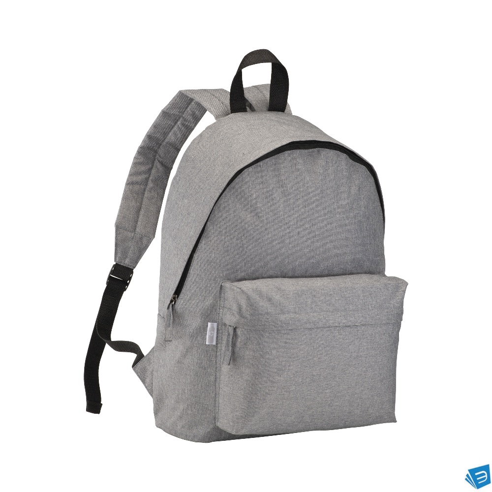 Zaino in PET riciclato  melange, 2 tasche e spallacci regolabili