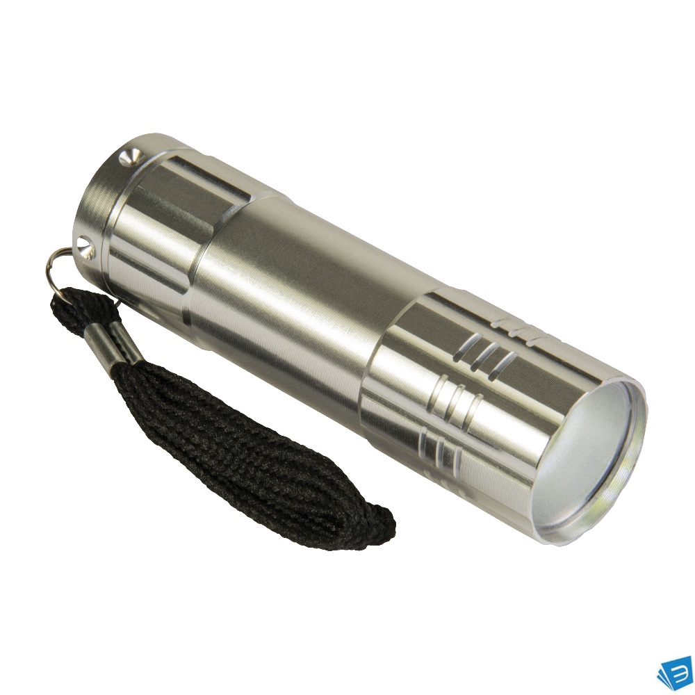 Torcia tascabile a LED COB (Chip On Board) in allumino con cordino (batterie NON incluse)
